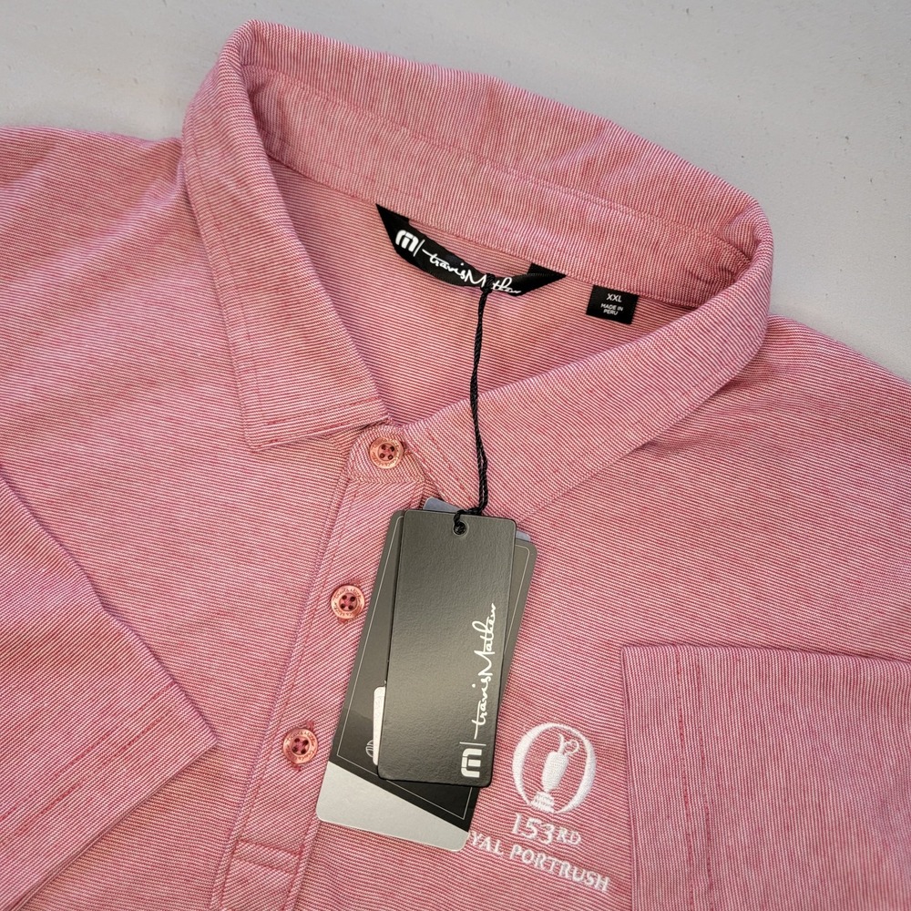 Travis Matthew Royal Portrush Polo‎ Mens XXL Short Sleeve Red New With Tag Golf